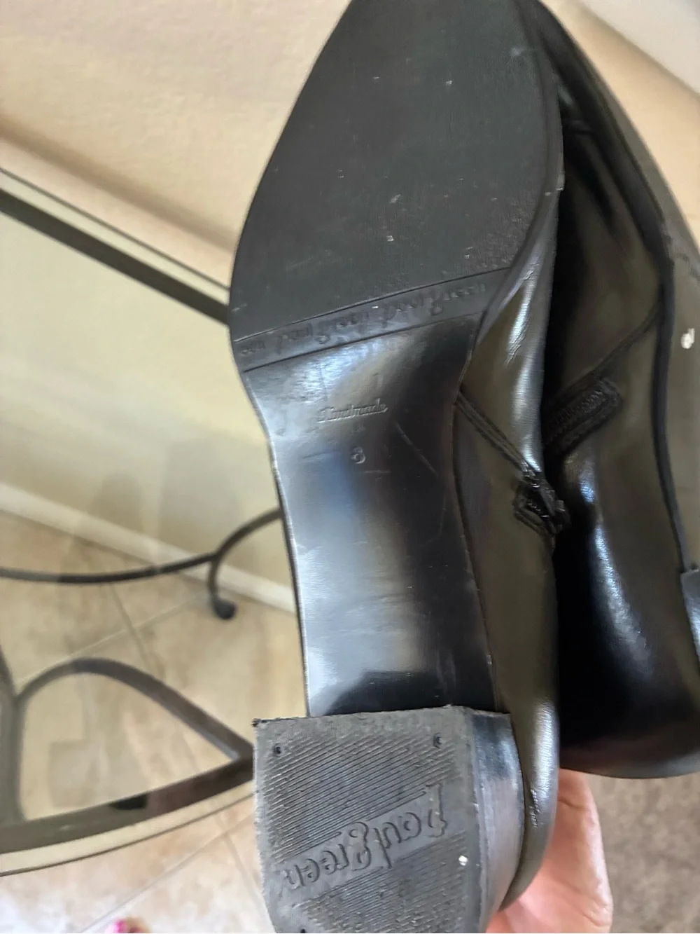 Paul Green Black  Square-Toe Ankle Boots